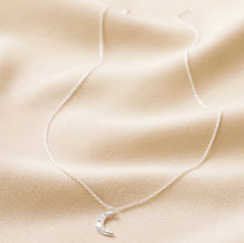 Silver Crystal Crescent Moon Necklace